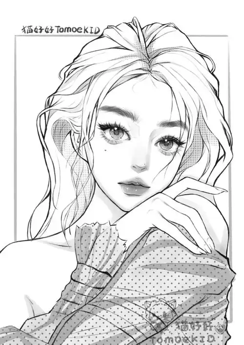 女生头像线稿练习