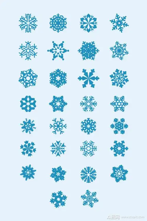 矢量简约雪花雪片