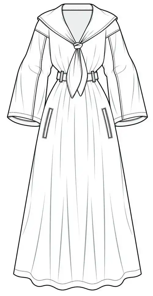 服装款式图上百款连衣裙平面款式图线稿专题