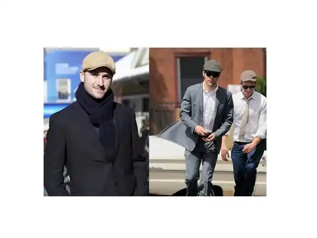 男士穿西服可以戴:爵士帽,绅士帽,礼帽,鸭舌帽,棒球帽,报童帽,草帽