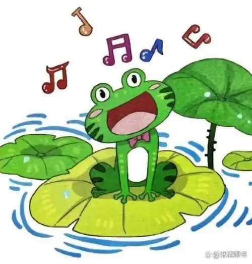 爱唱歌的小青蛙夏天到了,一片片碧绿的荷叶探出头来,一阵阵微风吹过
