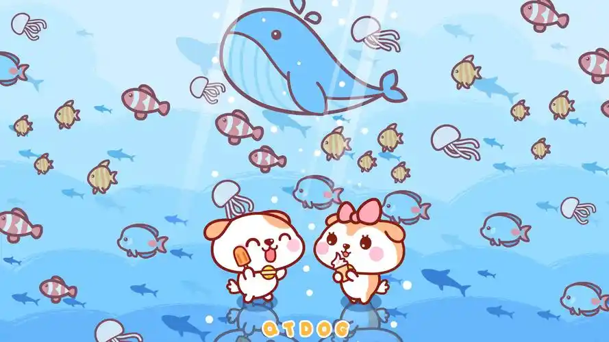 秋田君夏日可爱卡通桌面壁纸