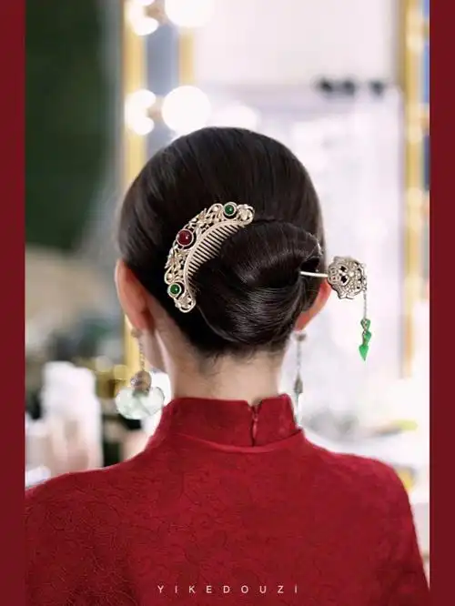 九款新娘中式旗袍造型盘发大合集