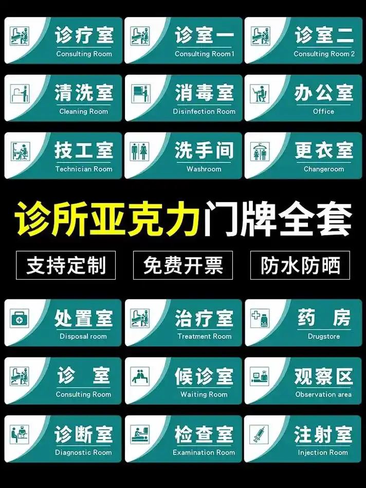 口腔诊所标识牌牙科诊室门牌定制医院科室牌亚克力高档门诊指示标