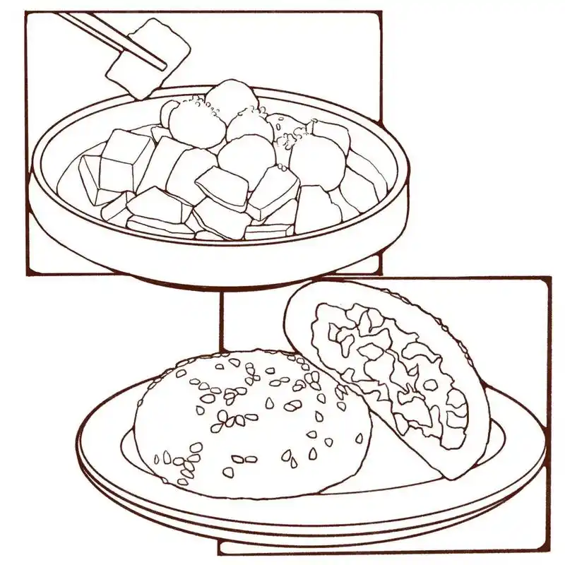 中国美食系列插画|八大菜系 八大菜系之徽菜,也是小点心 绘画工具