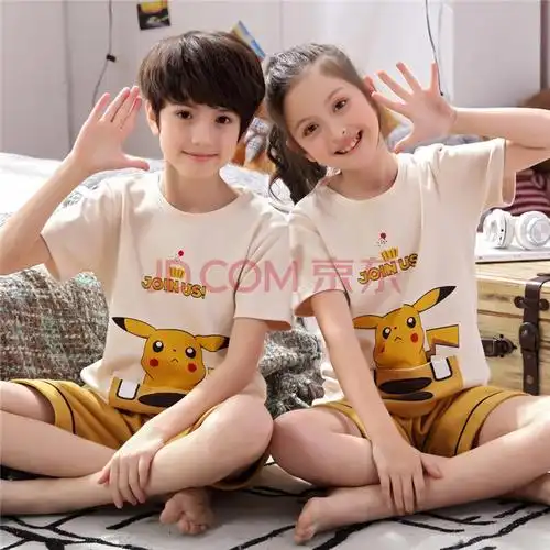 男孩小孩小女孩套装中大童装宝宝女童亲子装新品新款卡通可爱全棉家居