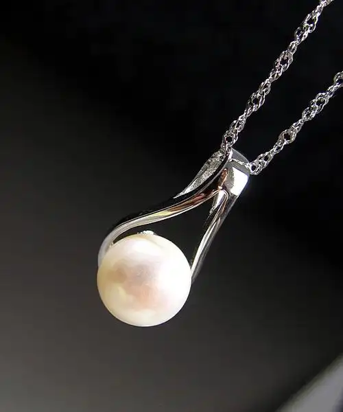 天然珍珠吊坠 耳环925纯银项链女款 简约大气优雅珍珠套装 招代理