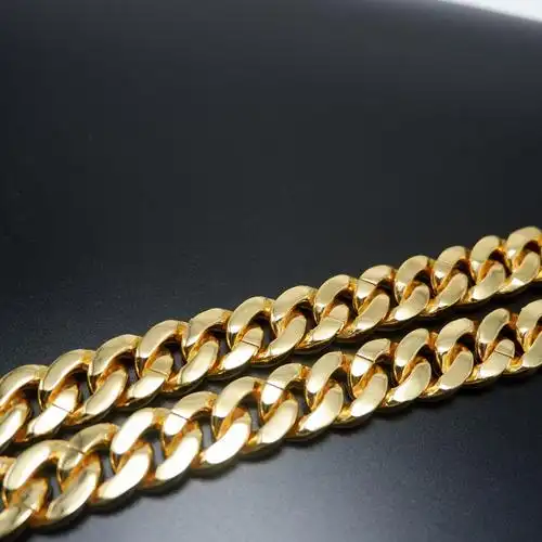 欧美嘻哈风镀18khiphop古巴链满钻男女士潮牌项链