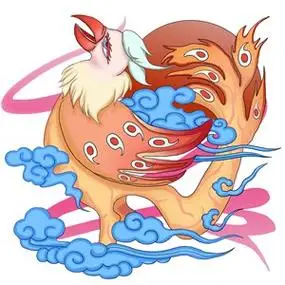 手绘卡通凤凰绘画图片