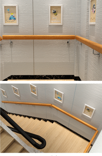 现代靠墙实木楼梯扶手 简约家用楼梯口扶手幼儿园医院防滑扶手