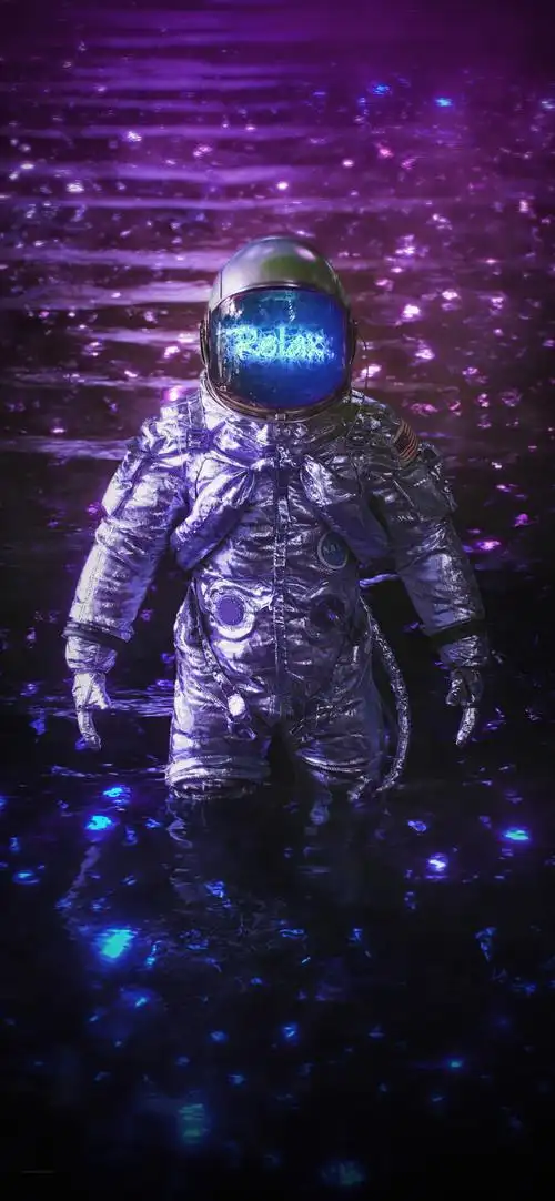 抖音最火太空人涉足宇宙液体壁纸