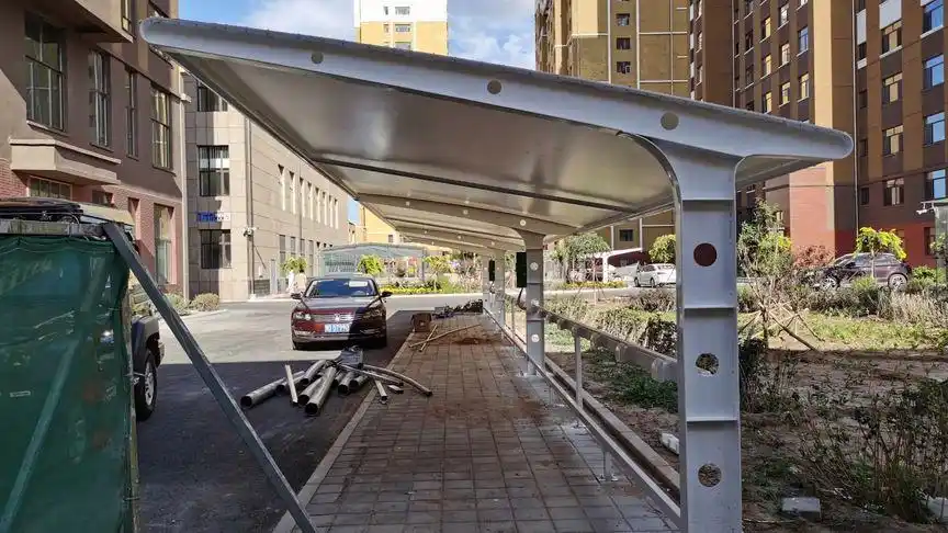 内蒙古赤峰市敖汉旗膜结构电瓶车充电桩雨棚