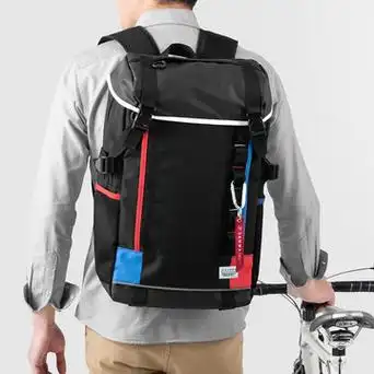 日本sanwa翻盖双肩包电脑包户外登山收纳包男女双肩背包15.