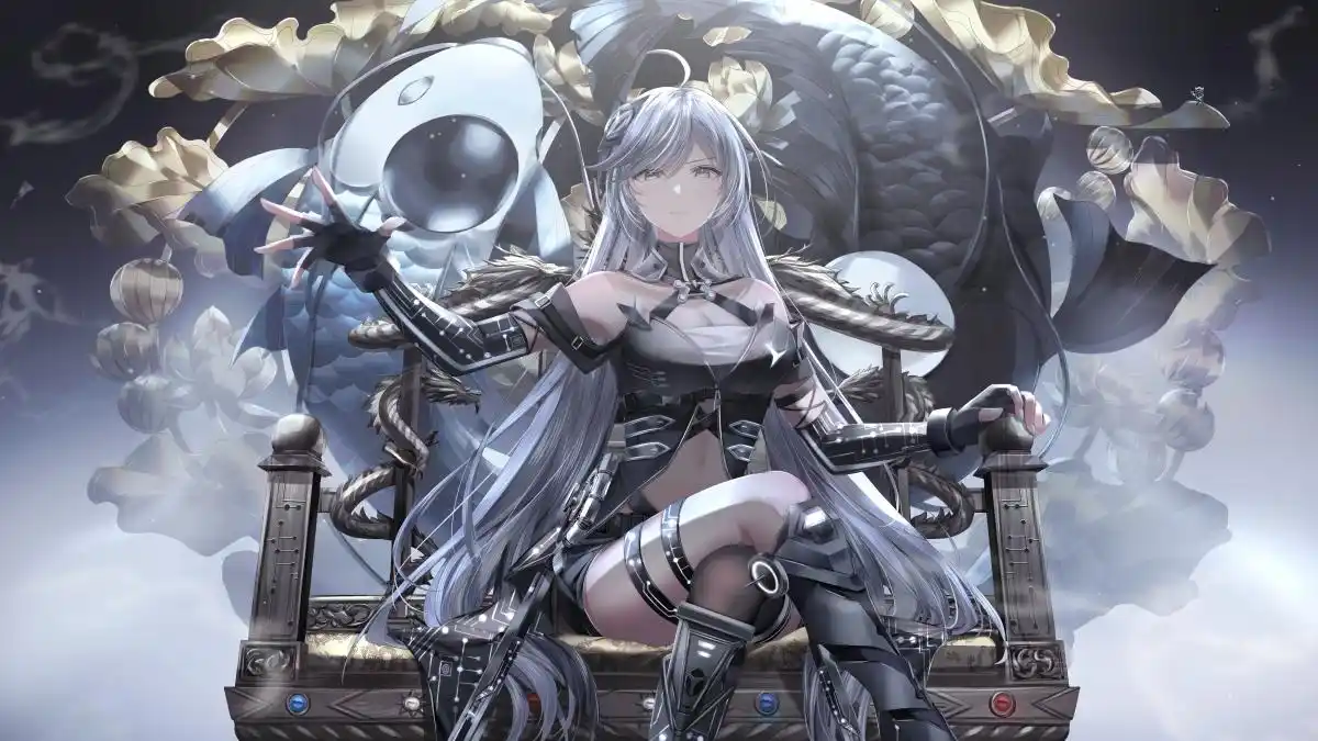 龙椅宝座长发美少女4k动漫壁纸