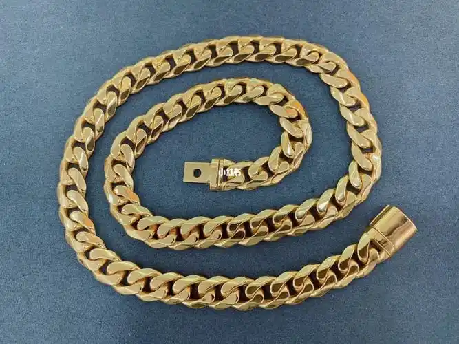 60潮男必备时尚精品黄金古巴男士项链60