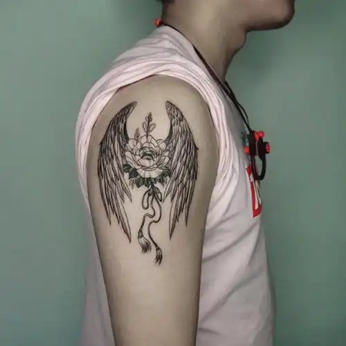 守护天使翅膀纹身寓意着纯洁,_纹身吧社区 - 纹身大咖