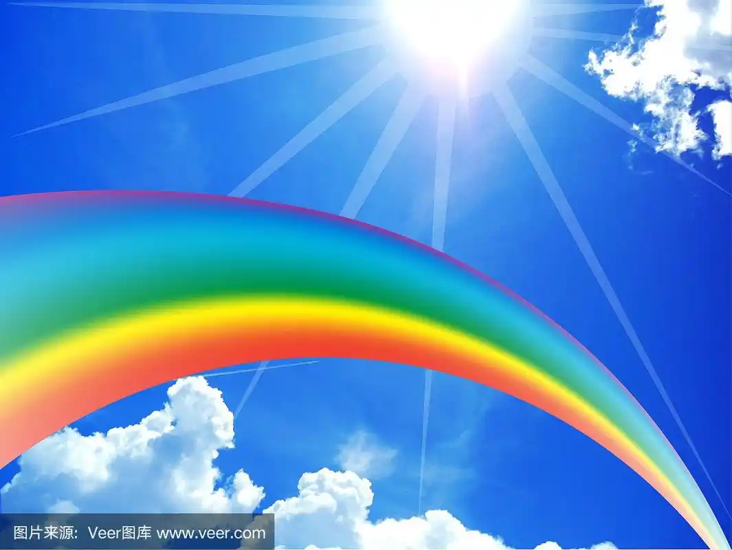 天空,彩虹,自然,蓝色,日光