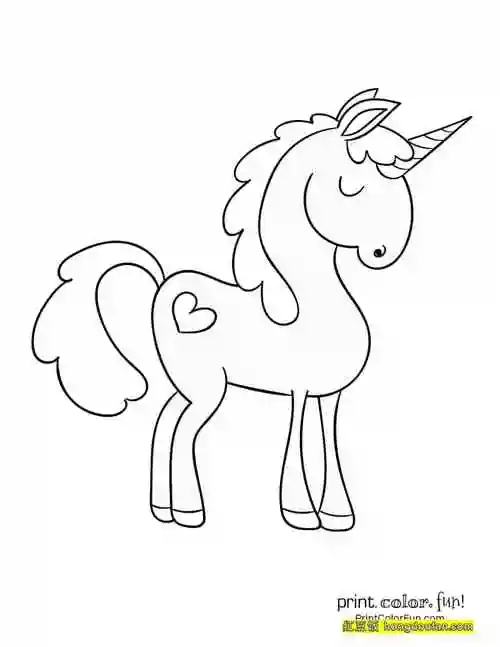 10张女孩子最爱的梦幻彩虹独角兽涂色图片-红豆饭小学生简笔画大全