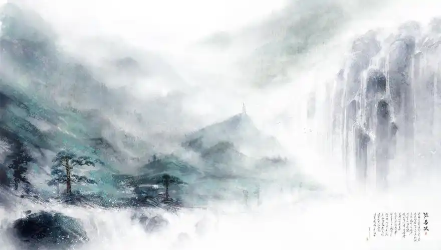 水墨山水 手绘 古风 电脑壁纸 - 堆糖,美图壁纸兴趣社区