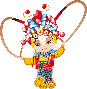 卡通戏曲人物武旦