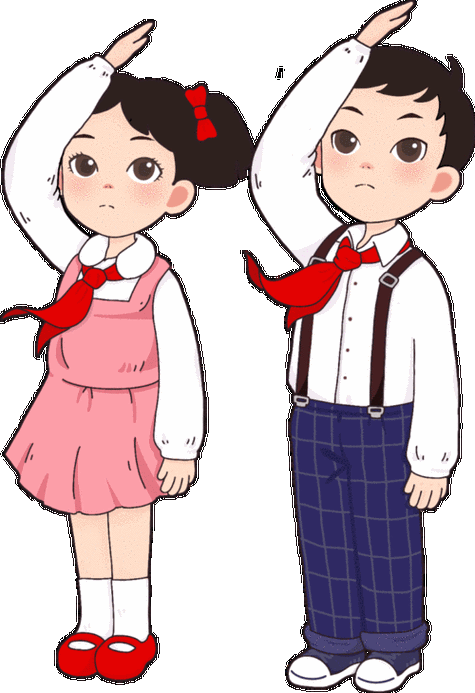 红领巾少先队员敬礼卡通形象png免抠元素简笔画图片-版权可纪念少先队