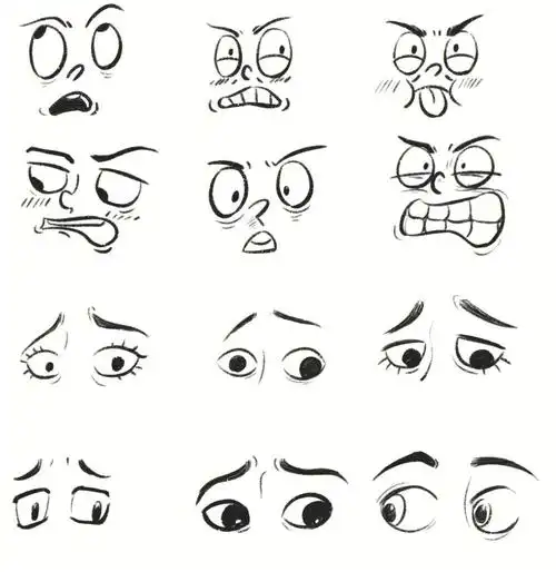 表情临摹练习#procreate  #零基础学画画  #绘画表情素材  #ipad画画