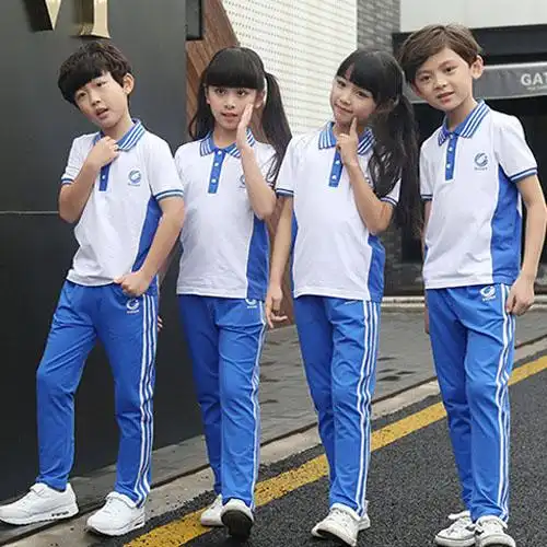 小学校服 蓝色_校服小学生女1一6年级统一裤子蓝色夏天短袖夏季运动会
