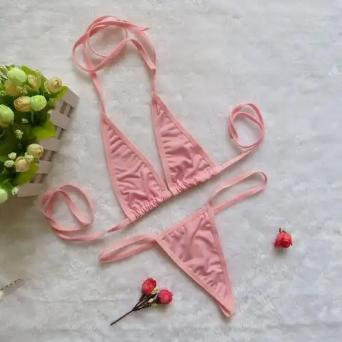 跨境情趣内衣迷你泳衣泳装女士性感透视ebay三点式比基尼套装1688