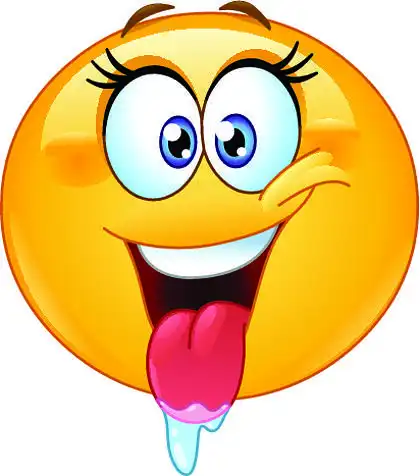 伸出舌头流口水的快乐女性  i>emoji /i> 表情