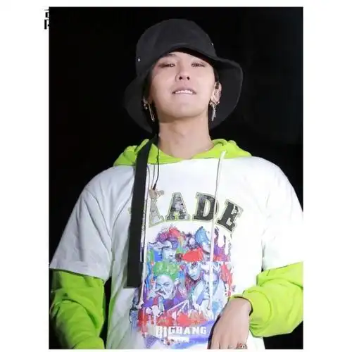 yufen 权志龙gd长带子盆帽夹子渔夫帽韩版夏天潮男女色遮阳帽折叠