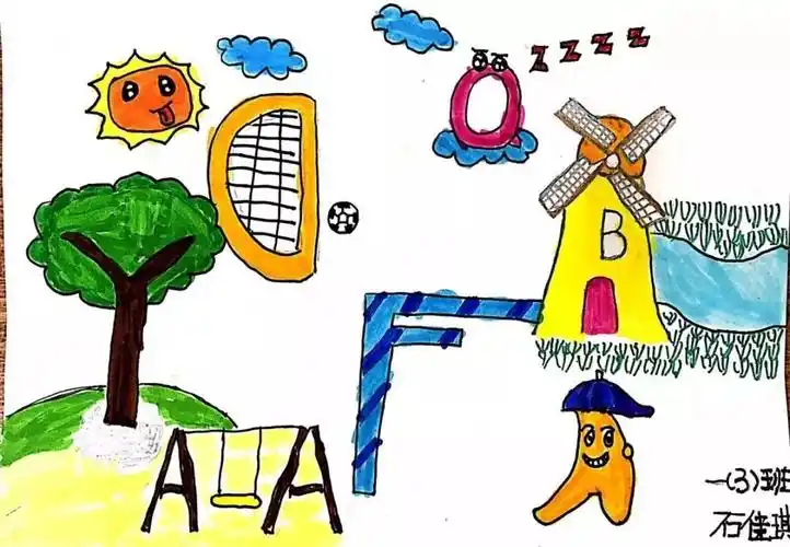 【创意致远】我的英文字母会说话——二年级英文字母创意画_想象力