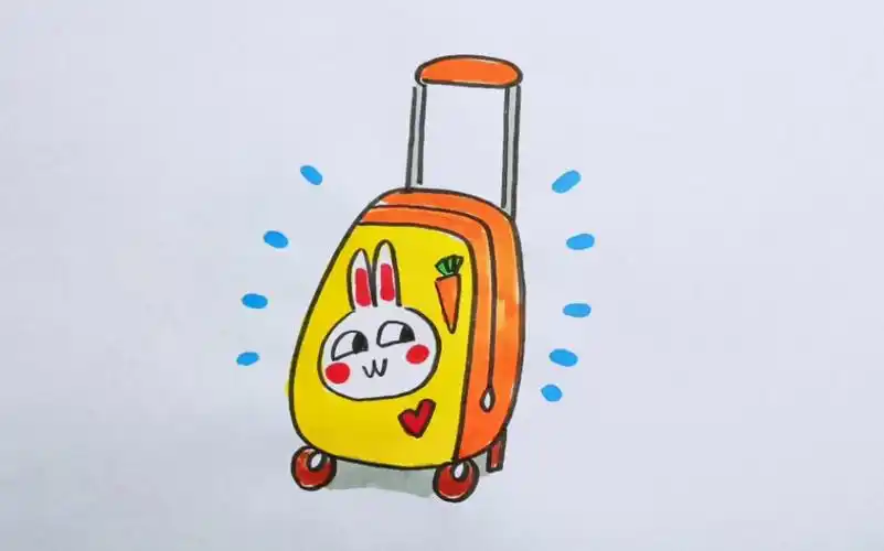 简笔画行李箱,出门需要的东西总是最需要的.