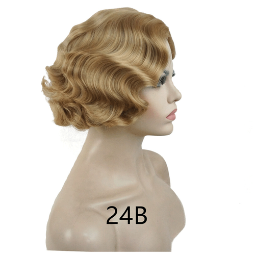 天使丝丝定制手推波复古波浪短卷发怀旧民国旧上海旗袍假发发网 8号色