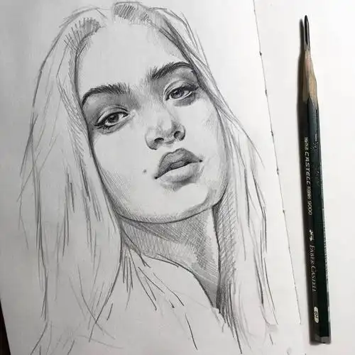 漂亮的人物素描铅笔画