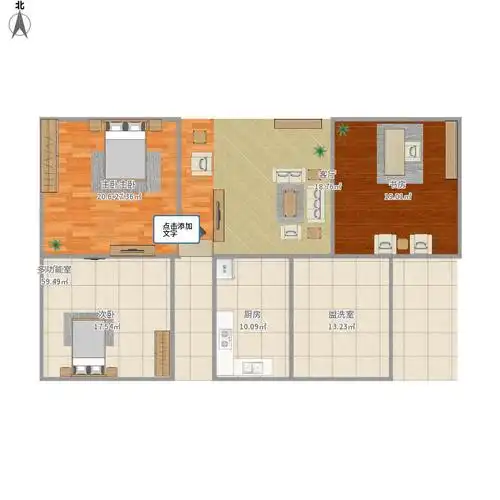 北京印象3室1厅0卫1厨107.00㎡户型图