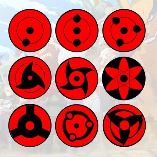 卡卡西火影忍者写轮眼合集三勾玉万花筒眼睛标志反光防水汽车贴纸