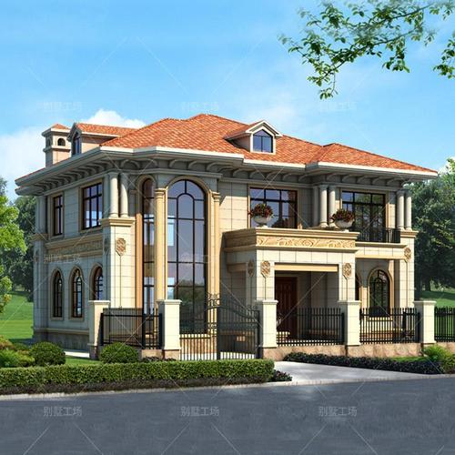 2228二层豪华豪宅别墅设计图纸超大客厅带旋转楼梯欧式自建房新款