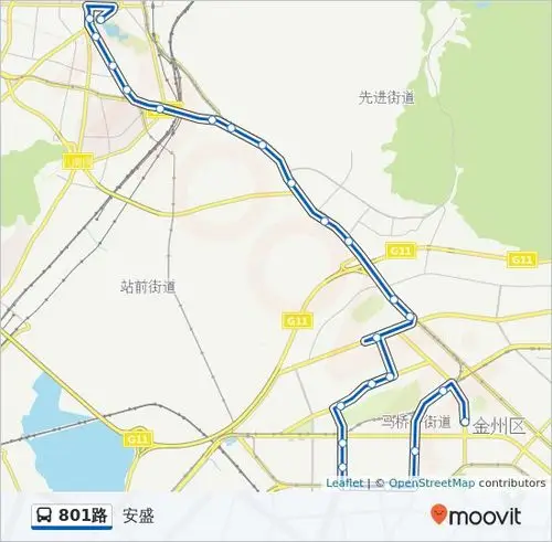 公交801路的线路图