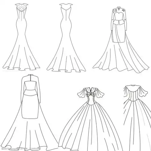 服装设计手稿婚纱礼服服装款