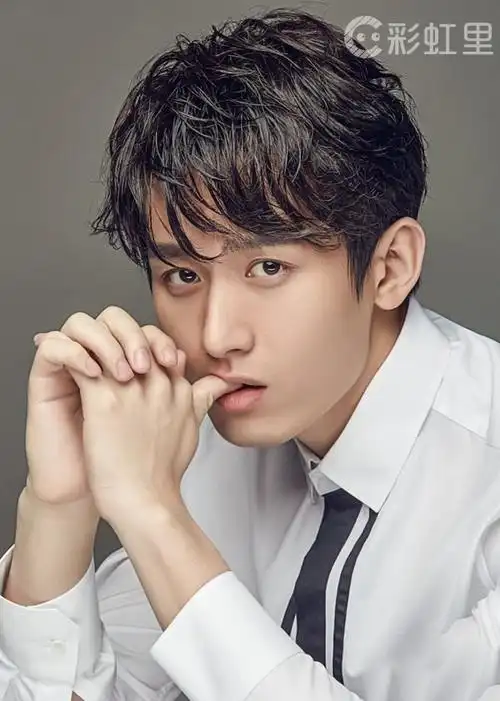 男生小纹理烫发型图片 烫刘海的男生发型