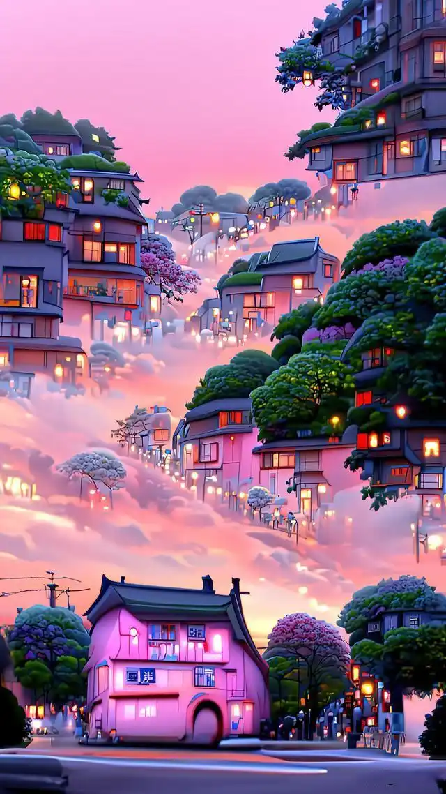 宫崎骏漫画风-春夏秋冬(超高清8k手机壁纸)