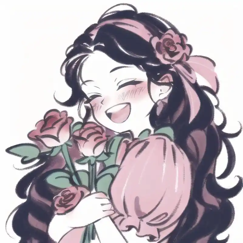 手捧玫瑰花的女孩|闺蜜头像 每天就想满怀期待的见到你