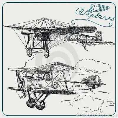 手绘飞机素描简笔画