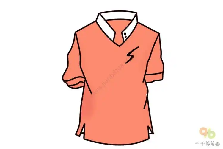 立领短袖简笔画图片