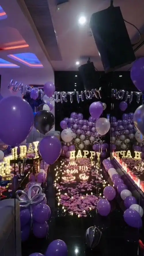 4/14k歌之王ktv小哥哥为女朋友准备的紫色生日趴,9015小姐姐生日