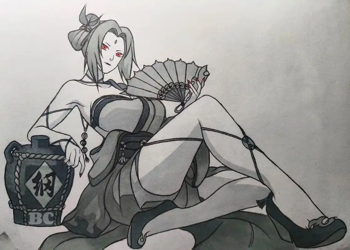 侠隐江湖纲手 #手绘#临摹#绘画过程 - 抖音