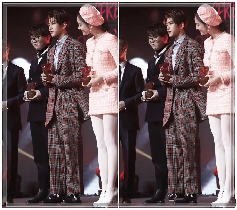 蔡徐坤不仅和景甜长得像,还和古力娜扎一样高