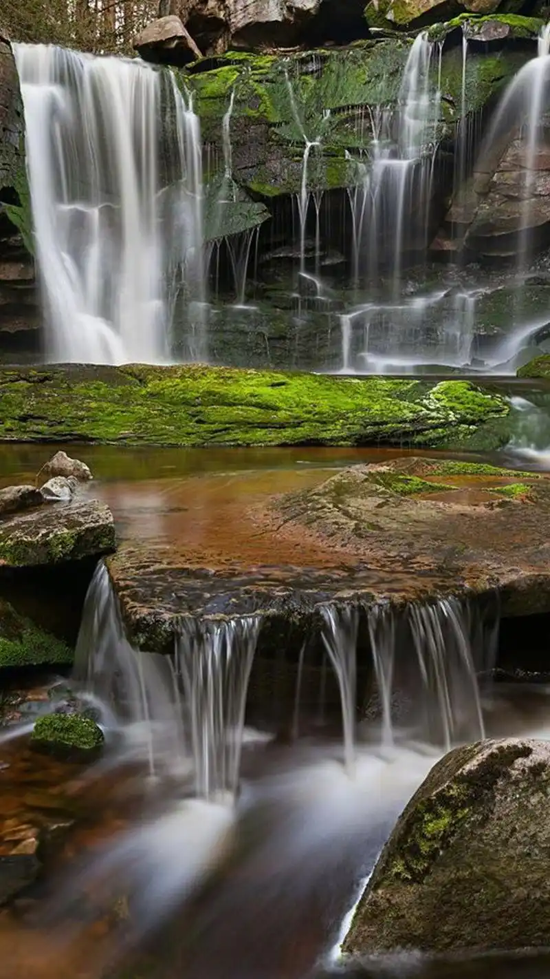 大自然瀑布美景图片手机壁纸,风景,唯美,高清,瀑布,山水,手机壁纸