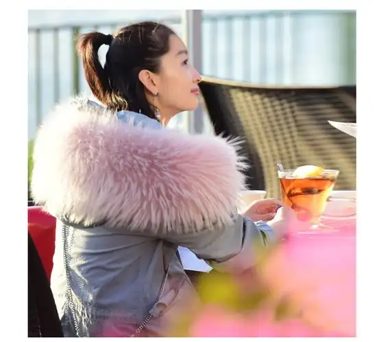 新款周冬雨同款星星的你狐狸毛皮草内胆中长款派克军大衣连帽