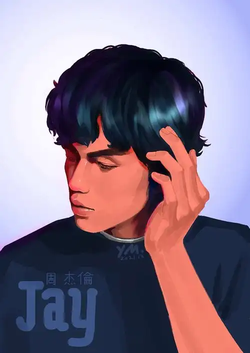 周杰伦 jay|插画|艺术插画|河边诗人 - 临摹作品 - 站酷 (zcool)